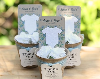 Baby Shower Favors – Wildflower Seed Paper Onesie Kit, Baby Boy Bloom
