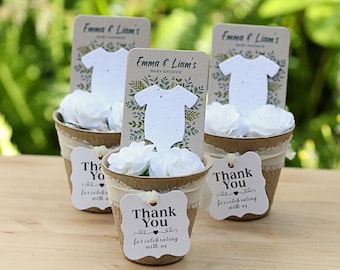 Plantable Seed Paper Onesie Favors – Wildflower Baby Shower Kit – Eco Garden Theme