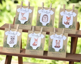 Woodland Animal Forest Baby Shower Favors Wildflower Seed Packets Fox Raccoon Bear Deer Fawn Hedgehog Rabbit Bunny Boho