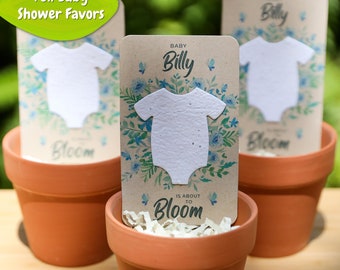 Baby In Bloom Seed Paper Favors: Boy Baby Shower Prizes