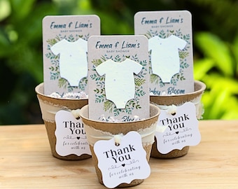 Plantable Wildflower Seed Paper Onesie Favors – Baby in Bloom Shower Kit