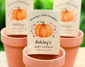 Fall Baby Shower Favors Autumn Seed Packets Pumpkin Plantable Rustic