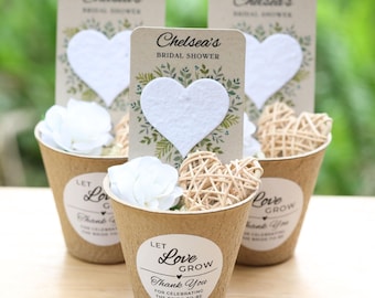 Bridal Shower Favors Bulk for Guests Wildflower Seed Packet Alternative Personalized Bride Celebration