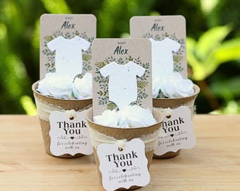 Plantable Wildflower Seed Paper Onesie Favors – Baby in Bloom Shower Gift Kit