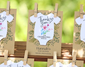 Thank You Baby Shower Favors Seed Packets for Guest Appreciation Gifts Bulk Boho