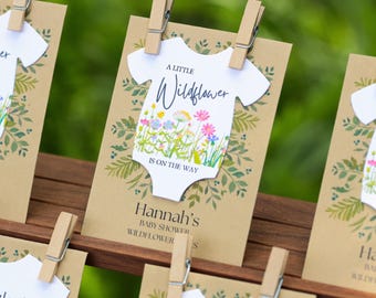 A Little Wildflower Is On The Way Baby Shower Favors Seed Packets Floral Garden Theme Botanical Guest Gifts