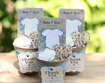 Baby Shower Favors – Plantable Wildflower Seed Paper Onesies, Eco Friendly Kit