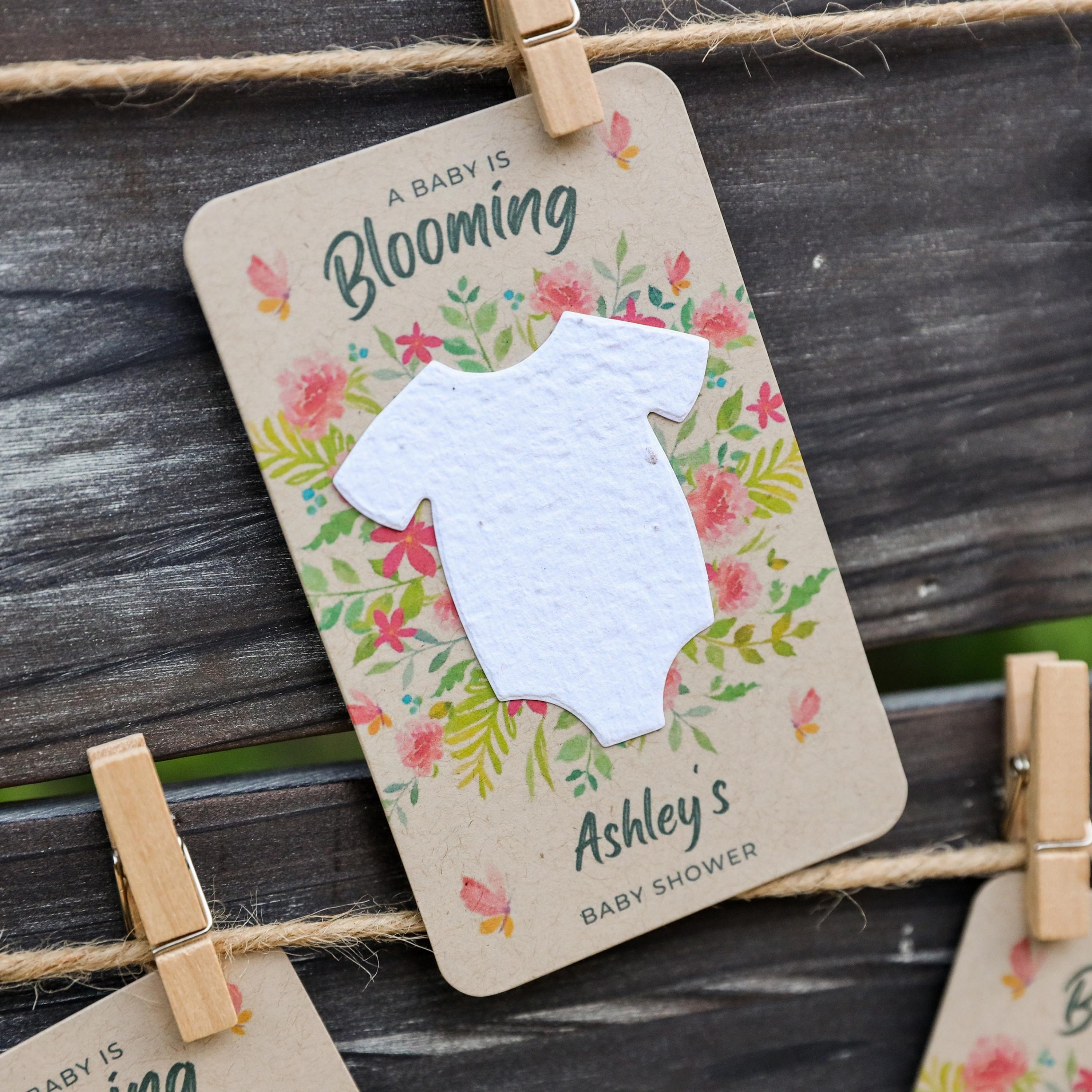 Baby In Bloom Baby Shower Favors For Guests - Wildflower Seed Packets Alternative - Good For Goodie Bags or Prizes