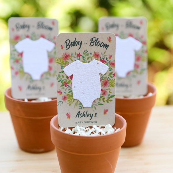 Baby Shower Favor for Girls - Baby In Bloom - Girl Baby Shower Favor Idea - Pink Seed Packet Alternative - Eco Friendly Favors