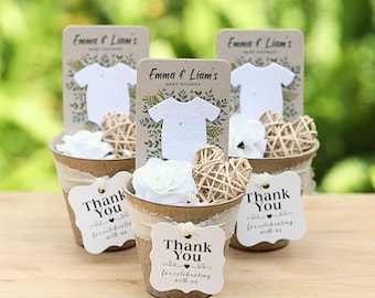 Plantable Seed Paper Onesie Favors – Baby Shower Wildflower Kit