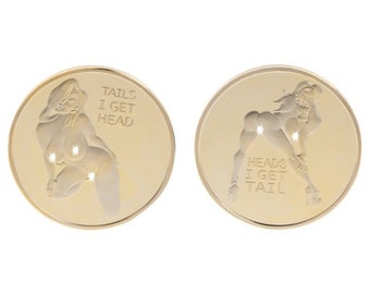 Adult Challange Strip Tease Sexy Girl Coin Collection, Gold