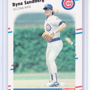 Cartão de beisebol brilhante Fleer Tiffany do Chicago Cubs de 1988 # 431 Ryne Sandberg