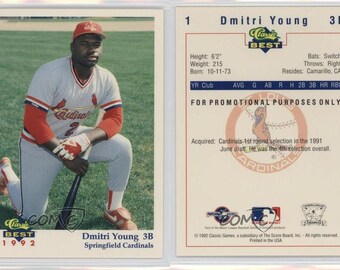 1992 clásico mejor Springfield Dmitri Young de cardenales promoción 1 tarjeta de béisbol