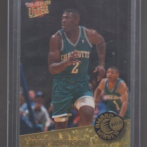 1992 fleer Ultra premio ganador #3 Larry Johnson Charlotte Hornets baloncesto tarjeta perfecto estado