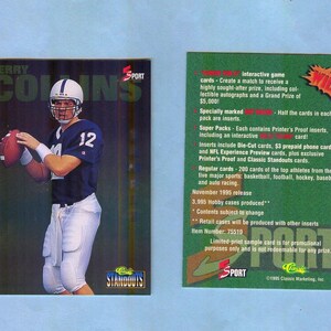 1995 CLASSIC 5 Sport Standouts KERRY COLLINS Sample Card .. Penn State Univ.