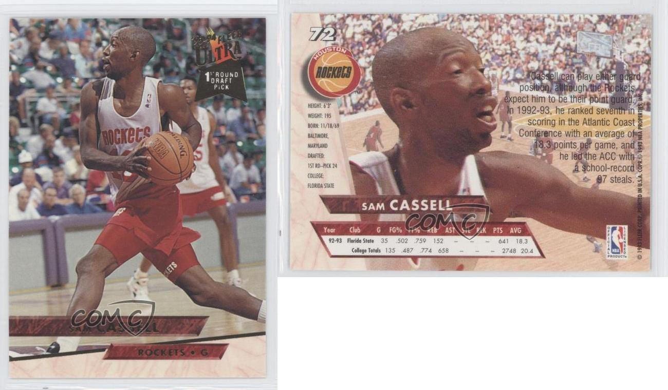 1993-94 Fleer Ultra #72 Sam Cassell Houston Rockets RC Rookie Basketball Card Mint Condition