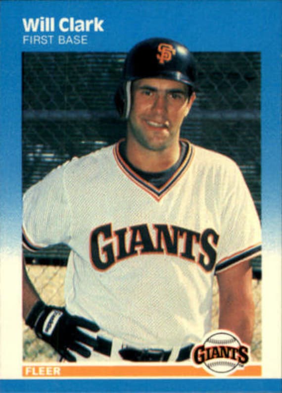 1987 Fleer San Francisco Giants Baseball Card 269 Will Clark 
