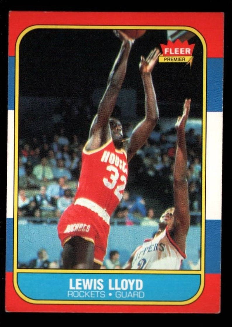 1986-87 Fleer 65 Lewis Lloyd Houston Rockets Rookie Basketball Card - Etsy