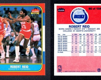 1986-87 fleer #90 Robert Reid Houston Rockets baloncesto gran tarjeta