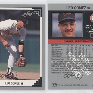 1991 liść zapowiedź #13 Leo Gomez Baltimore Orioles baseball Card