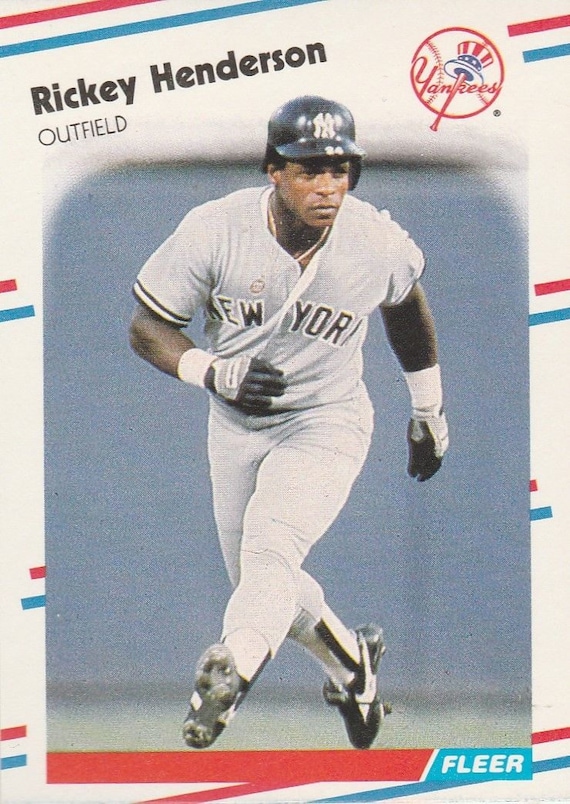 1988 Fleer Tiffany New York Yankees Baseball Card 209 Rickey 