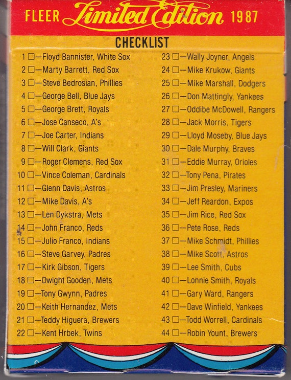 1987 FLEER Limited Edition Baseball Superstars Set - Brett, Schmidt,  Clemens - Etsy