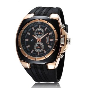 V6 Quartz Sport Watch with Black Silicone band image 4