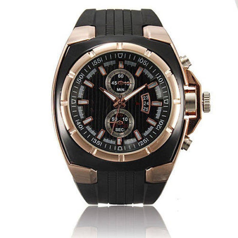 V6 Quartz Sport Watch with Black Silicone band image 3