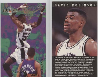 1993-94 NBA Jam Session Slam Dunk Heroes #8 David Robinson San Antonio Spurs Card