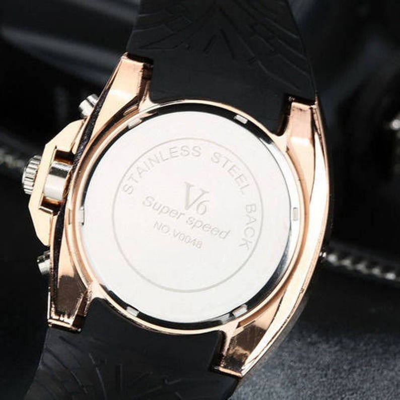 V6 Quartz Sport Watch with Black Silicone band image 5