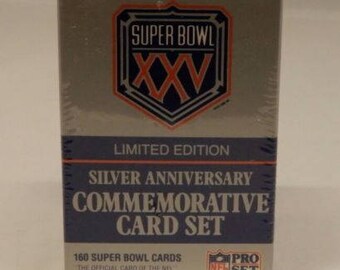 super bowl xxv limited edition silver anniversary card set Amazon.com : Pro Set Super Bowl XXV Limited Edition Silver Anniversary  Commemorative NFL Football Card Set : Sports Related Trading Cards : Sports  & Outdoors