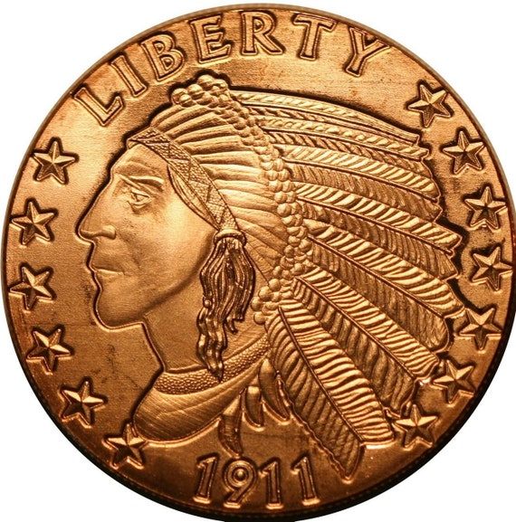 1 oz Fine Copper Round British Trade Dollar Free Shipping USA