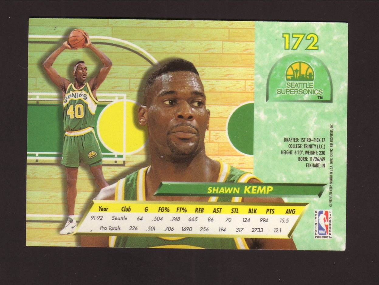 1992 Fleer #213 Shawn Kemp Value - Basketball