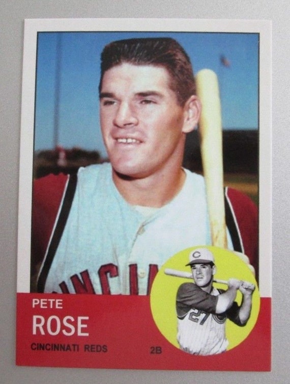 Pete Rose 1963 Topps Style Rookie Aceo Card 