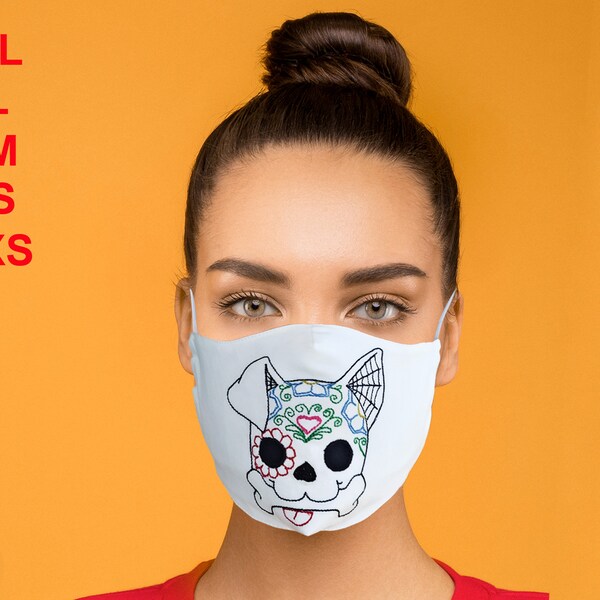 Sugar Skull Mask Embroidery Etsy