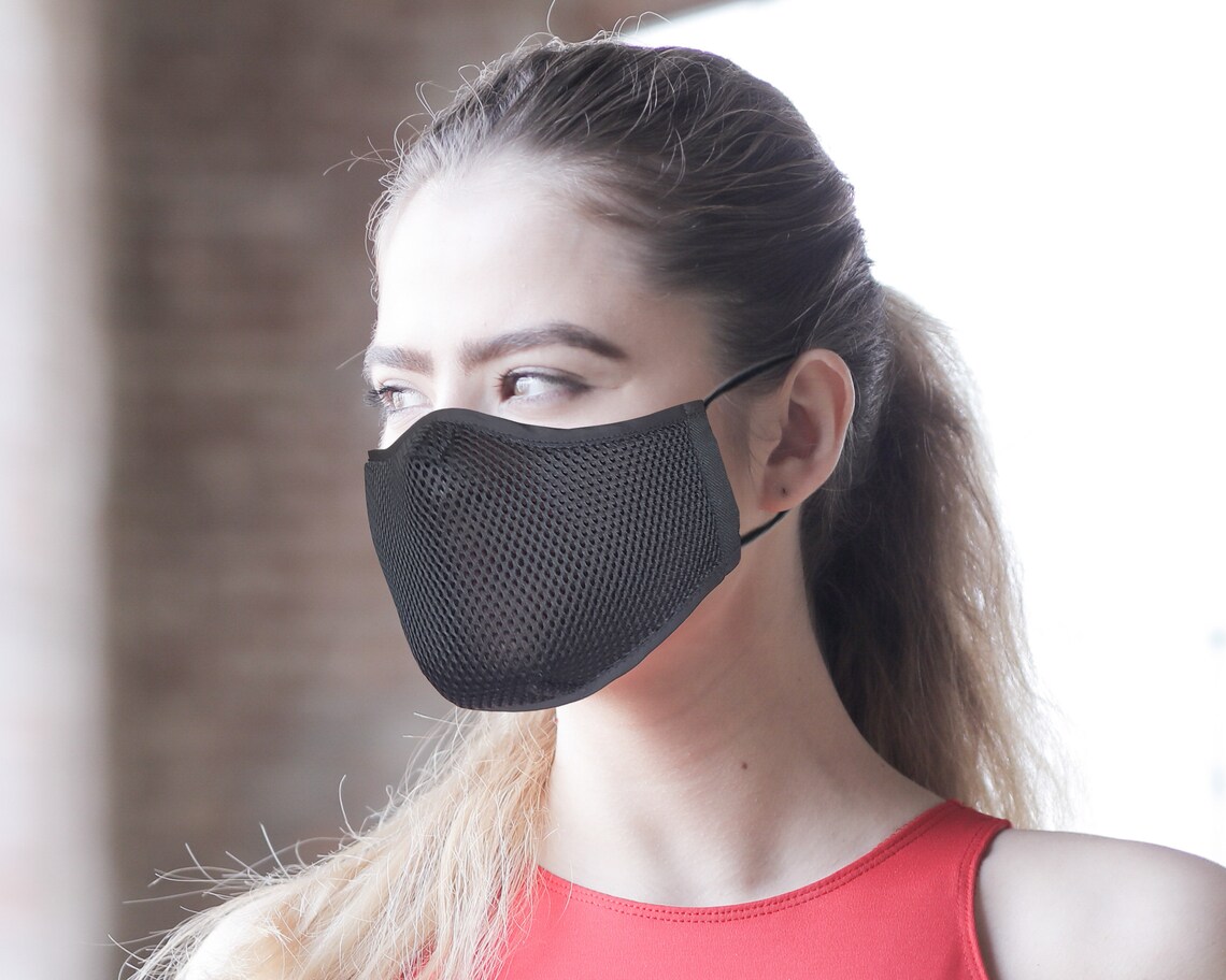 Single Layer Mesh Mask Breathable 3D Mesh Face Mask With Holes Etsy