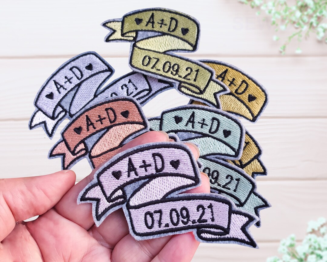 Personalized Wedding Patch Iron on Sew on Custom Engagement Patch