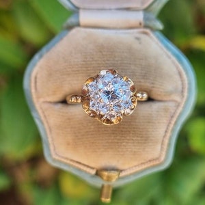 Reserved until Friday listing split into 3 Vintage 9ct Gold White Spinel Daisy Cluster Engagement Ring size M or U.S 6.25