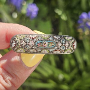 19世紀 アンティーク マイクロモザイク ブローチ 希少 ピン Micro