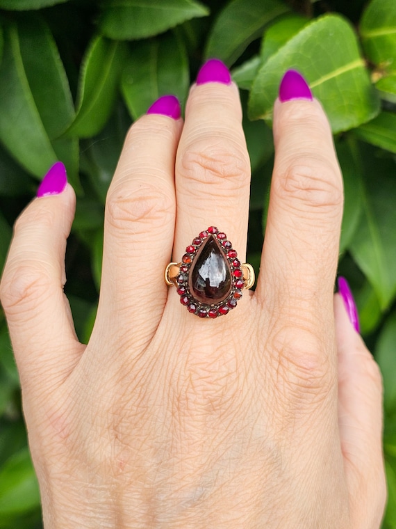 Antique garnet ring store