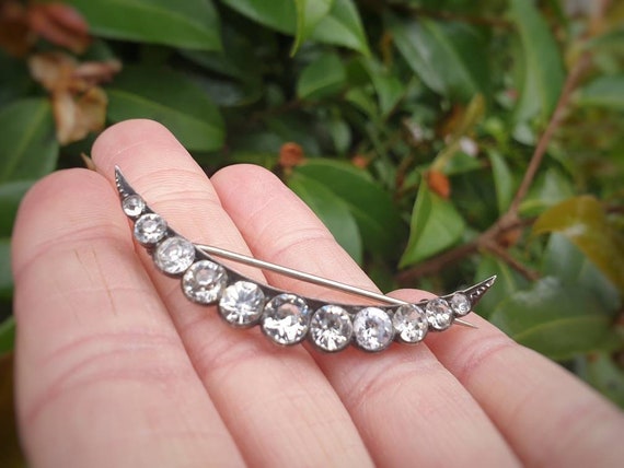 Antique Edwardian Paste Moon Brooch