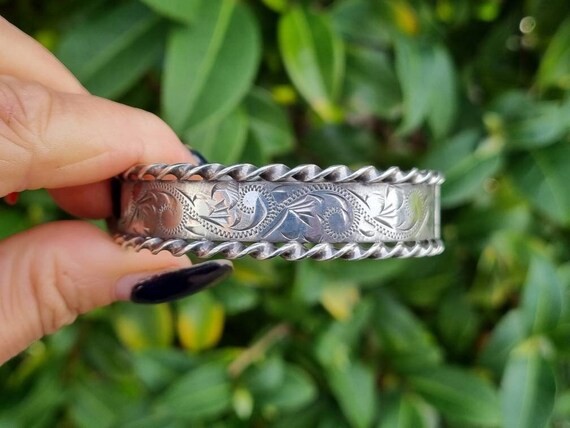 Silver bangle etsy deals