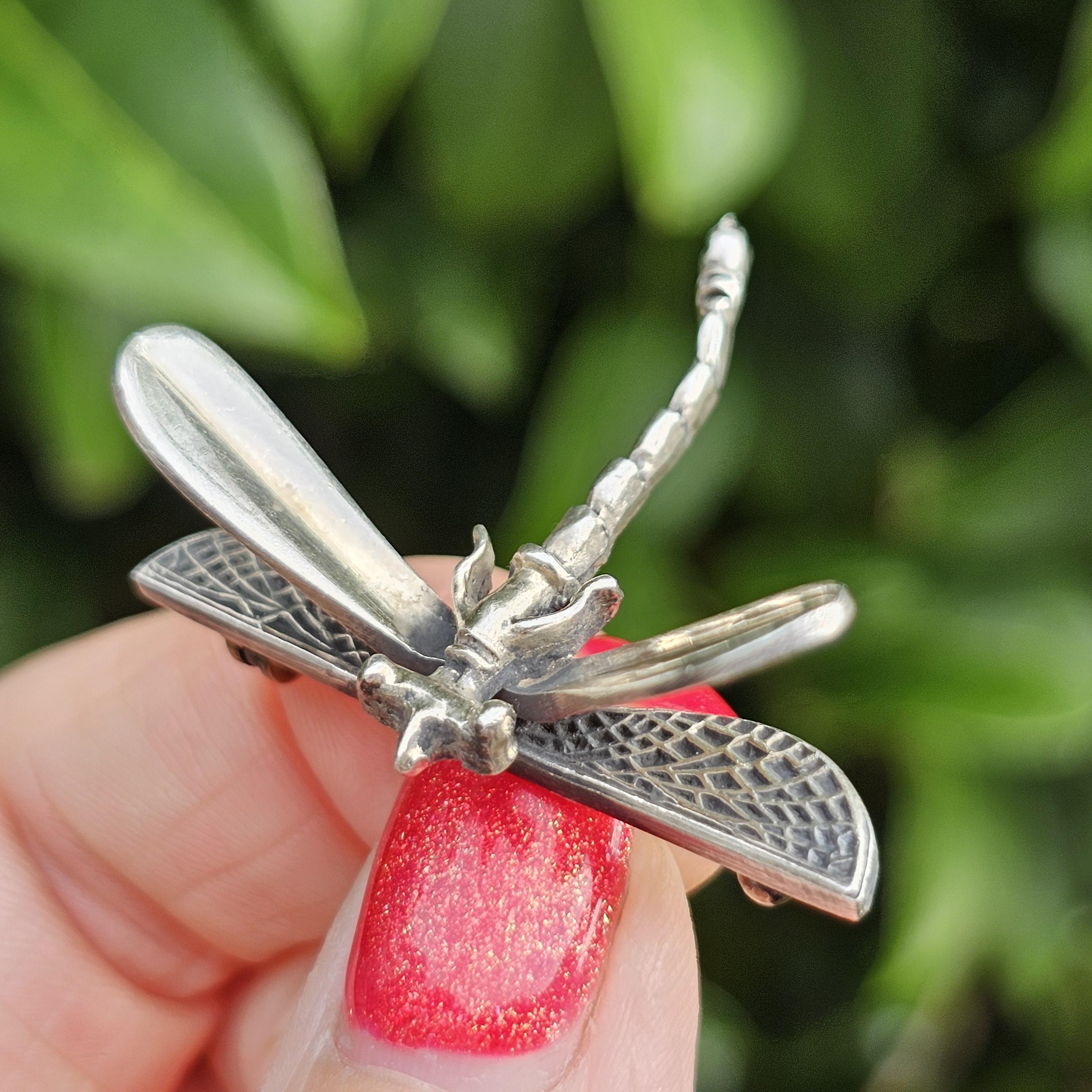 Sterling silver dragonfly brooch best sale