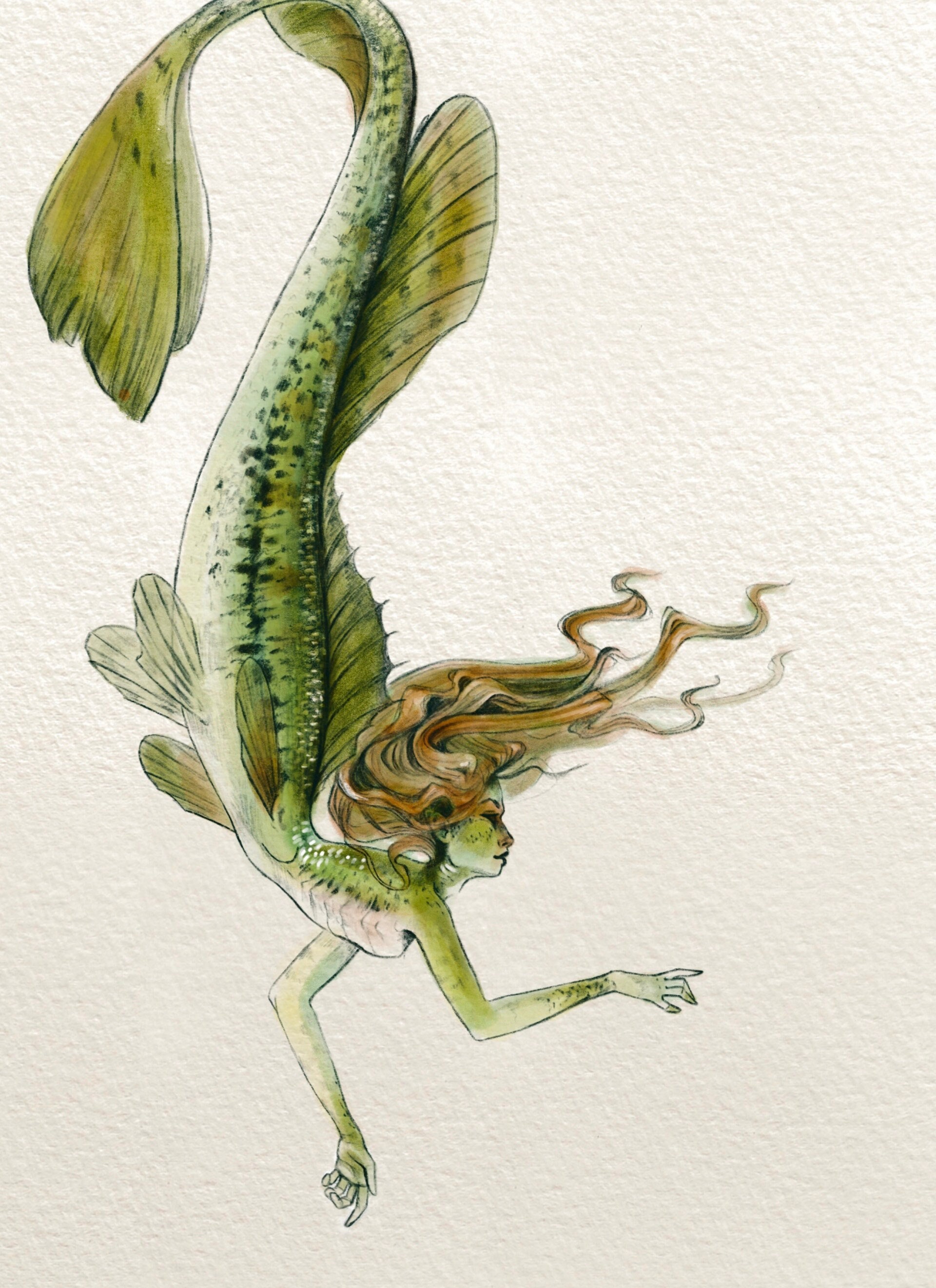 The Northern Lakemaid - Giclée Art Print - Hot Press Paper - Fantasy Art - Mermaid - Signed Limited Edition Art Print