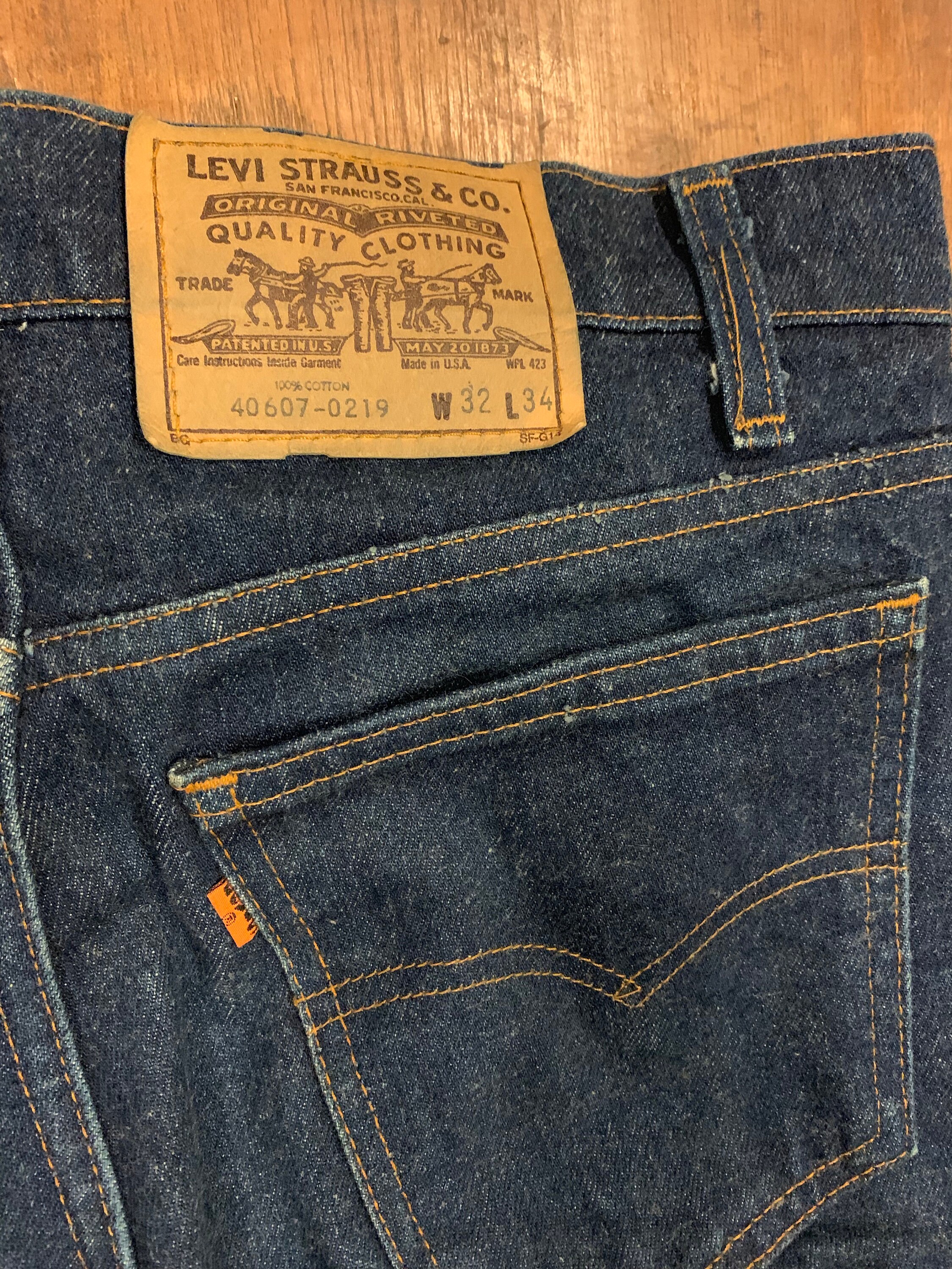 Rare Levi's 607 532 Orange Tab JEANS 32 X 34 Dark Blue | Etsy Australia