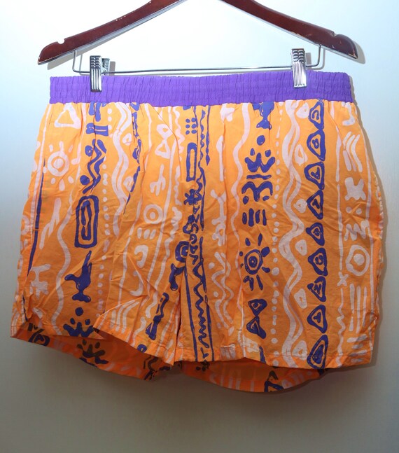 80 ' s rare Vintage « LAGUNA » abstrait en Nylon Shorts/troncs coloré à motifs Swim Shorts/troncs Nylon Sz : grande (exclusif des hommes) 95817c 80 ' s rare Vintage « LAGUNA » abstrait en Nylon Shorts/troncs coloré à motifs Swim Shorts/troncs Nylon Sz : grande (exclusif des hommes) 95817c