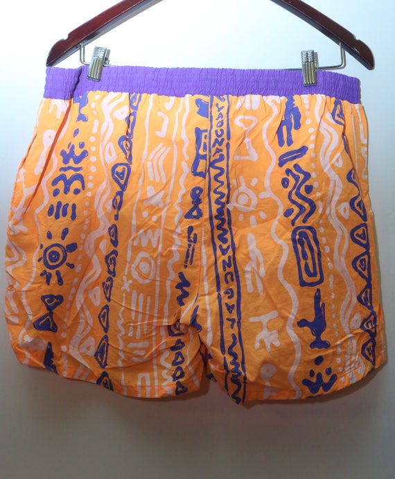 80 ' s rare Vintage « LAGUNA » abstrait en Nylon Shorts/troncs coloré à motifs Swim Shorts/troncs Nylon Sz : grande (exclusif des hommes) 95817c 80 ' s rare Vintage « LAGUNA » abstrait en Nylon Shorts/troncs coloré à motifs Swim Shorts/troncs Nylon Sz : grande (exclusif des hommes) 95817c
