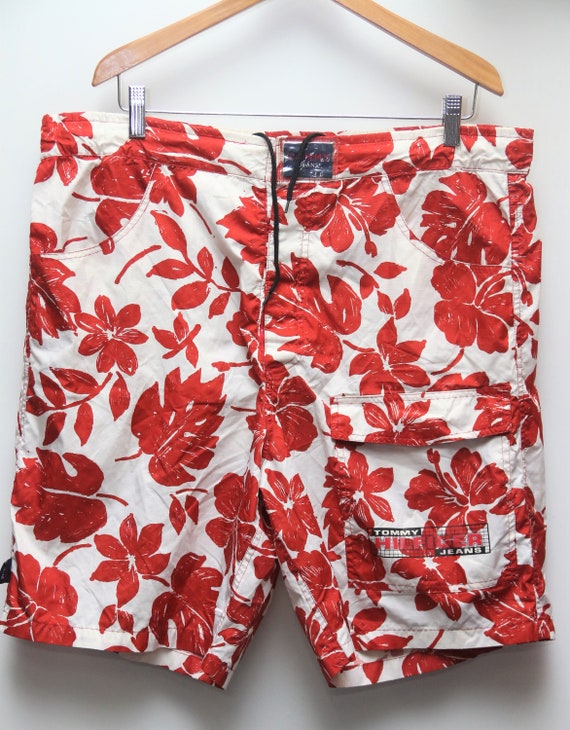 Vintage "TOMMY HILFIGER" Patterned Swim Trunks Sz: