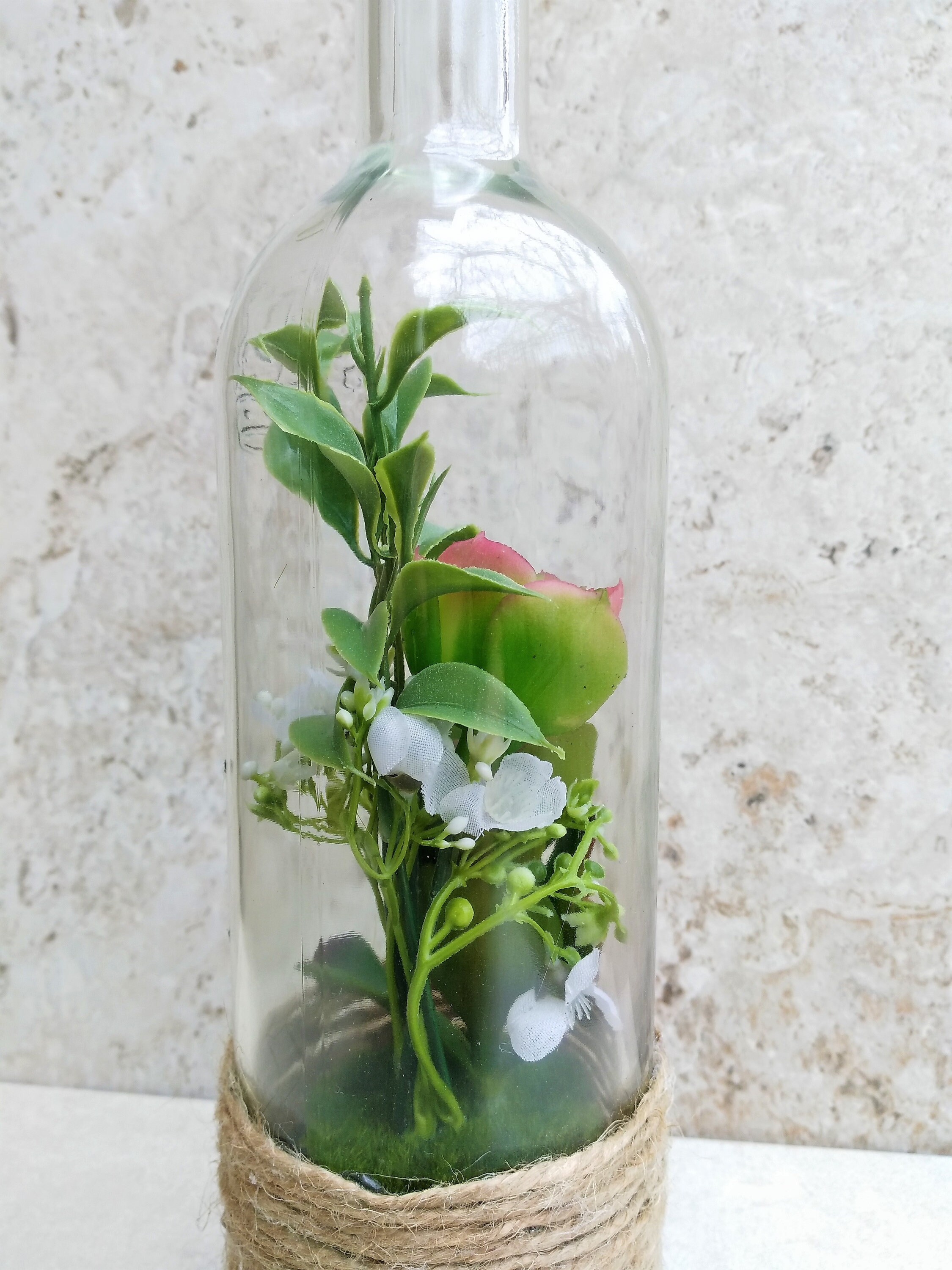 Terrarium Wine Bottle Glass Terrarium Backyard Decor Wine Etsy