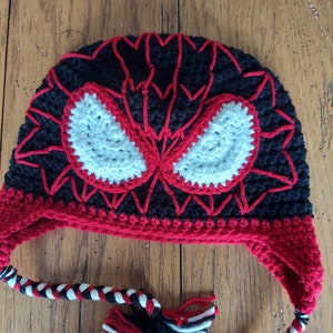 Miles Morales Spiderman Crocheted hat